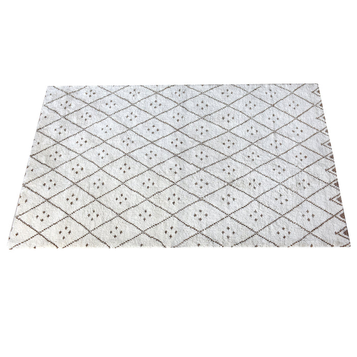 Wool Hand-Knotted Diamond Pattern Area Rug