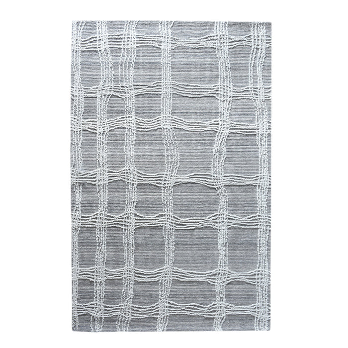 Wool Hand Woven Medzev Rug Durable Ivory Grey Design