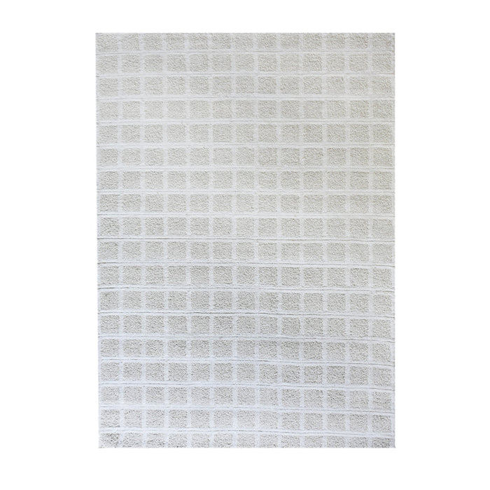 Wool Hand-Woven Square Tile Pattern Rug for Any Room