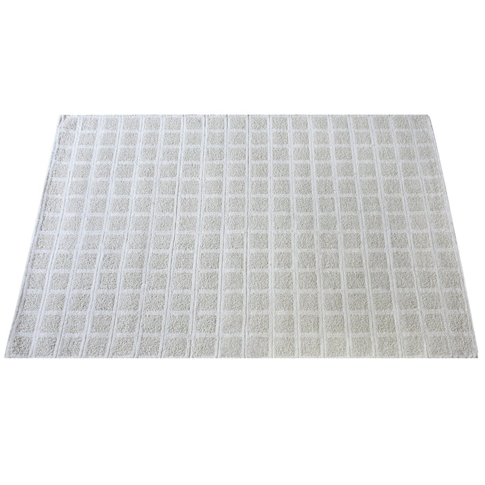 Wool Hand-Woven Square Tile Pattern Rug for Any Room