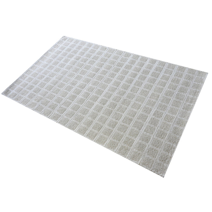 Wool Hand-Woven Square Tile Pattern Rug for Any Room