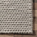 Wool Knit Rug in Light Grey for Cozy Home Decor