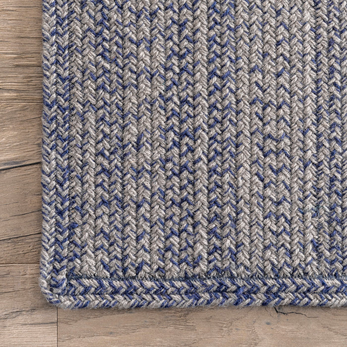 Wool-Ladder Area Rug Blue 120cm x 180cm