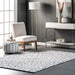 Wool Leopard Area Rug in Light Blue for Living Room