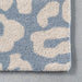 Wool Leopard Area Rug in Light Blue for Living Room