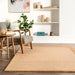 Wool Monochrome Area Rug in Tan for Living Room