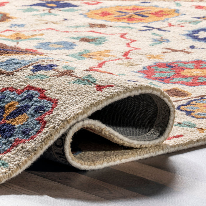 Wool Multicolor Floral Area Rug 150x240 cm