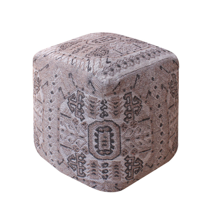 Wool Polyester Blend Pouf for Indoor Outdoor Use