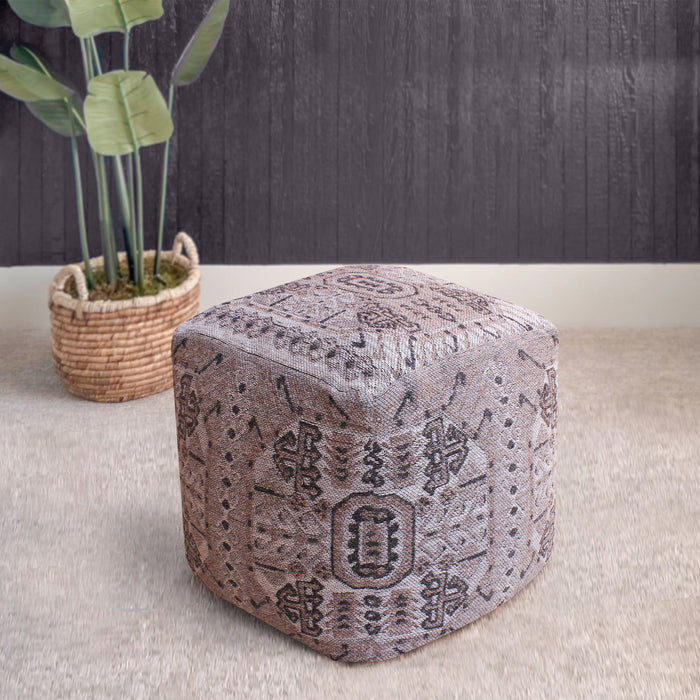 Wool Polyester Blend Pouf for Indoor Outdoor Use