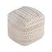 Wool Pouf With Dotted Pattern For Indoor Outdoor Use