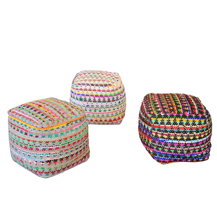 Wool Pouf With Recycled Fabric For Comfort And Style