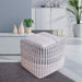 Wool Pouf in White and Grey for Modern Homes