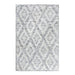 Wool Shakiso Area Rug with Grey Pattern on White Base