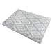 Wool Shakiso Area Rug with Grey Pattern on White Base