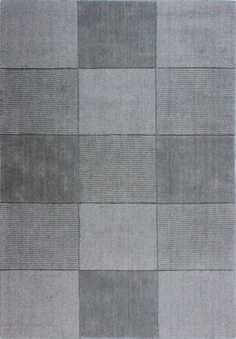 Wool Squares Light Grey Rug