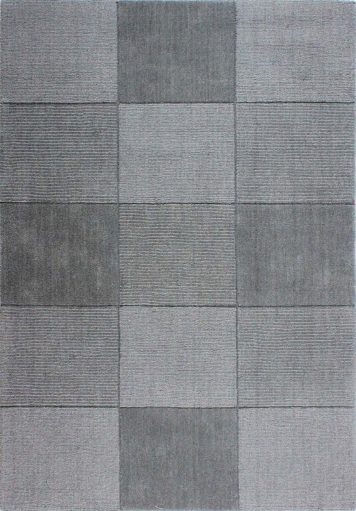 Wool Squares Light Grey Rug