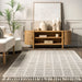 Wool Striped Area Rug 140x200 cm Ivory