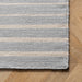 Wool Striped Area Rug in Grey for Modern Living Room Decor