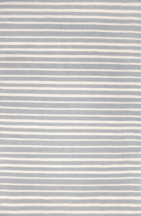 Wool Striped Area Rug in Grey for Modern Living Room Decor