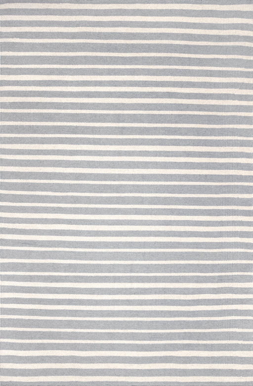 Wool Striped Area Rug in Grey for Modern Living Room Decor