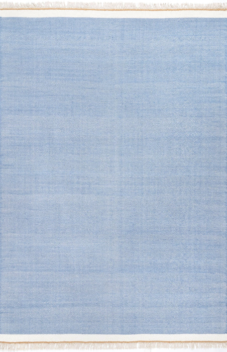 Wool Tasseled Area Rug 150x90 cm in Blue