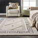 Wool Textured Chains Area Rug 152 cm Ivory