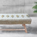 Wool Upholstered Bench Crafted From Recycled Eucalyptus Wood