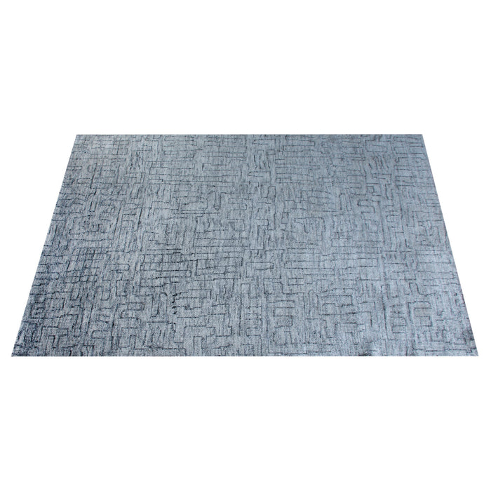 Wool Viscose Blend Hand Knotted Abstract Art Rug