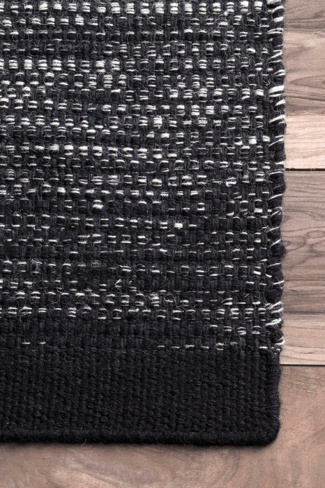 Woven Black And White Pinstripe Area Rug 150x240 cm