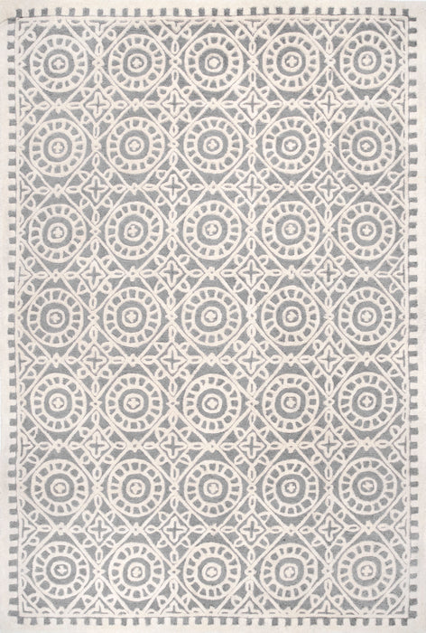 Wreathed Tiles Area Rug 160x230 cm Ivory