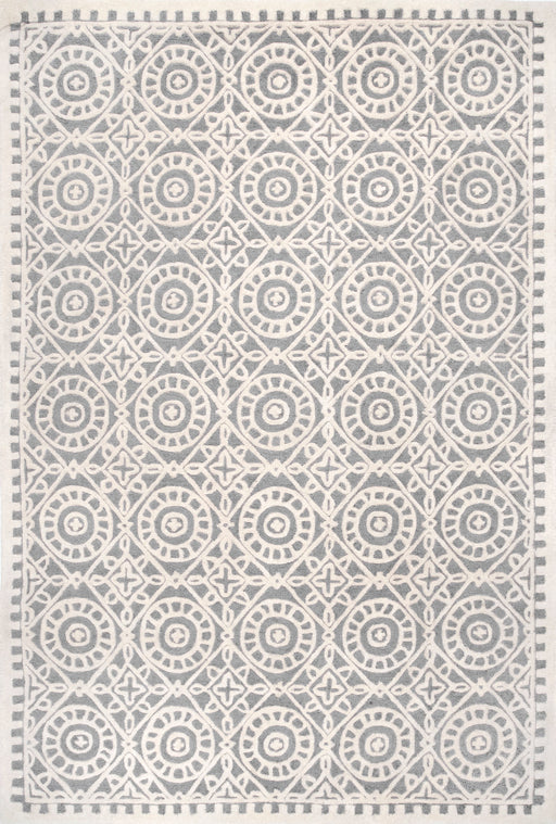 Wreathed Tiles Area Rug 160x230 cm Ivory