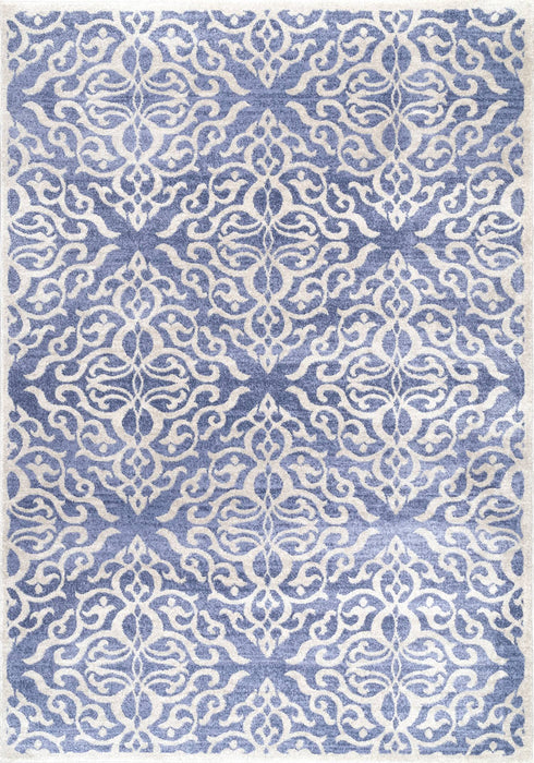 Wrought Iron Trellis Area Rug 100x150 cm Blue