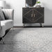 Wrought Iron Trellis Area Rug 120cm Grey