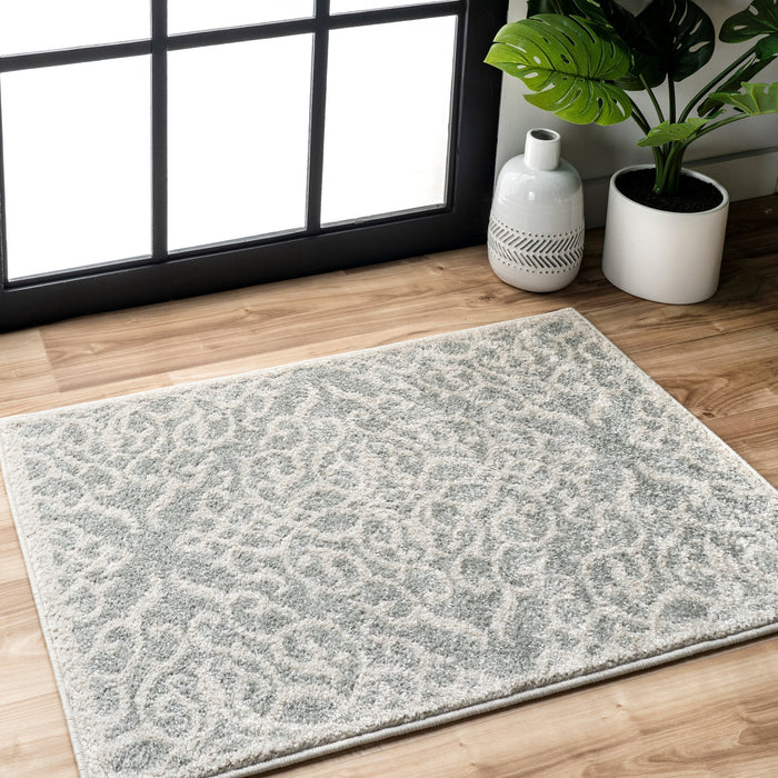 Wrought Iron Trellis Area Rug 120cm Grey