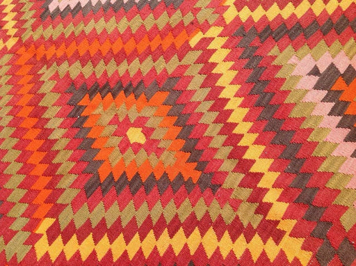 Yellow And Orange Kilim Rug 294 Cm X 175 Cm Vintage Decorative