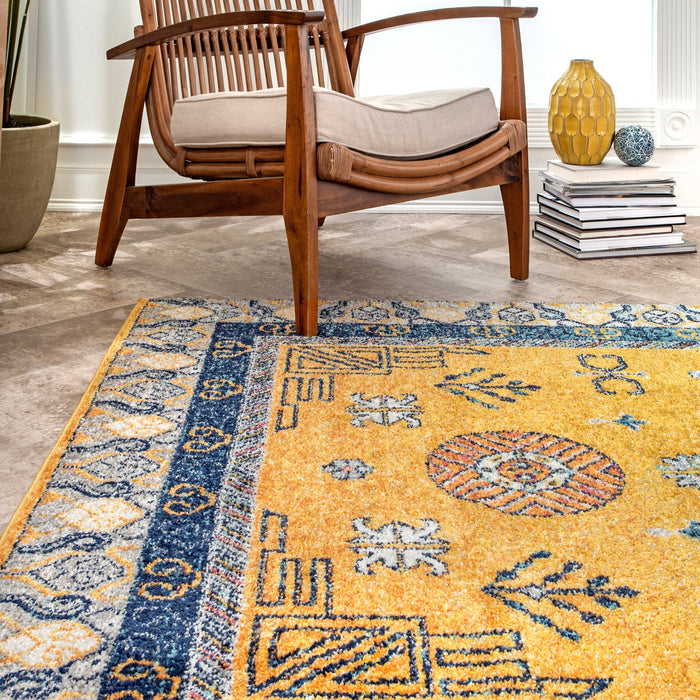 Yellow Art Deco Area Rug 160x230 cm