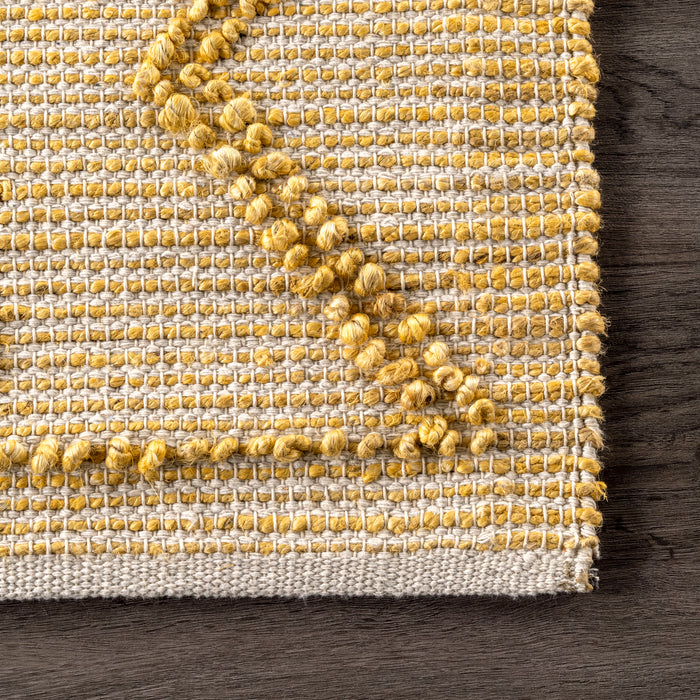 Yellow Moroccan Jute Rug 140x200 cm