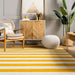 Yellow Striped Flatwoven Area Rug for Casual Spaces