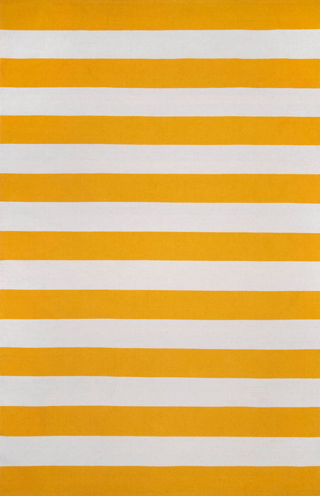 Yellow Striped Flatwoven Area Rug for Casual Spaces