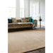 York Modern Plain Textured Subtle Ribbed Stripe Contrast Smooth Border Hand-Woven Wool Beige Rug