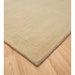 York Modern Plain Textured Subtle Ribbed Stripe Contrast Smooth Border Hand-Woven Wool Beige Rug