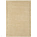 York Modern Plain Textured Subtle Ribbed Stripe Contrast Smooth Border Hand-Woven Wool Beige Rug