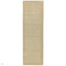 York Modern Plain Textured Subtle Ribbed Stripe Contrast Smooth Border Hand-Woven Wool Beige Rug