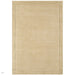 York Modern Plain Textured Subtle Ribbed Stripe Contrast Smooth Border Hand-Woven Wool Beige Rug