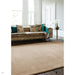 York Modern Plain Textured Subtle Ribbed Stripe Contrast Smooth Border Hand-Woven Wool Beige Rug