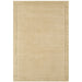 York Modern Plain Textured Subtle Ribbed Stripe Contrast Smooth Border Hand-Woven Wool Beige Rug