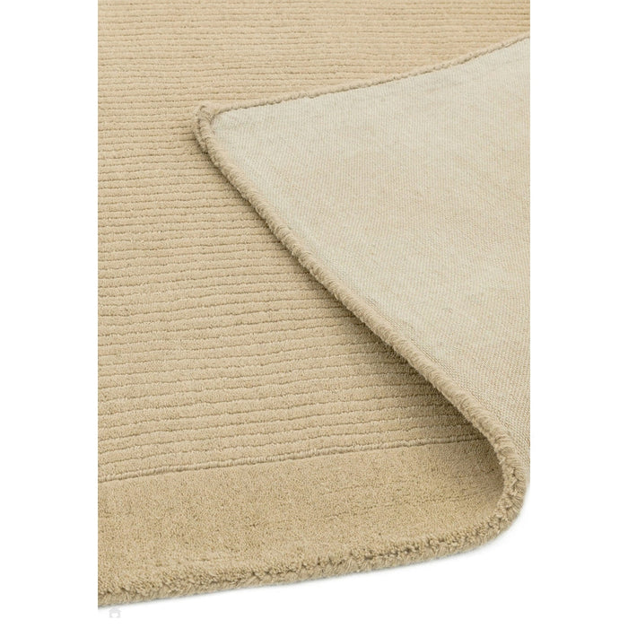 York Modern ensfarget teksturert subtile ribbet stripe Kontrast Glatt kant Håndvevd ull Beige Runner