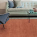 York Modern Plain Textured Subtle Ribbed Stripe Contrast Smooth Border Hand-Woven Wool Terracotta Rug