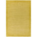 York Modern Plain Textured Subtle Ribbed Stripe Contrast Smooth Border Hand-Woven Wool Yellow Rug