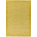 York Modern Plain Textured Subtle Ribbed Stripe Contrast Smooth Border Hand-Woven Wool Yellow Rug